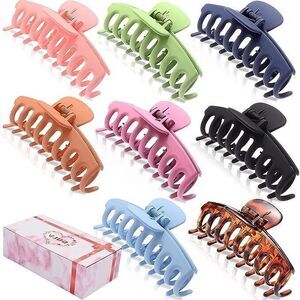 8 PCS Large Hair Butterfly  Claw Clips for Women,4.4 Inch Multicolor Nonslip